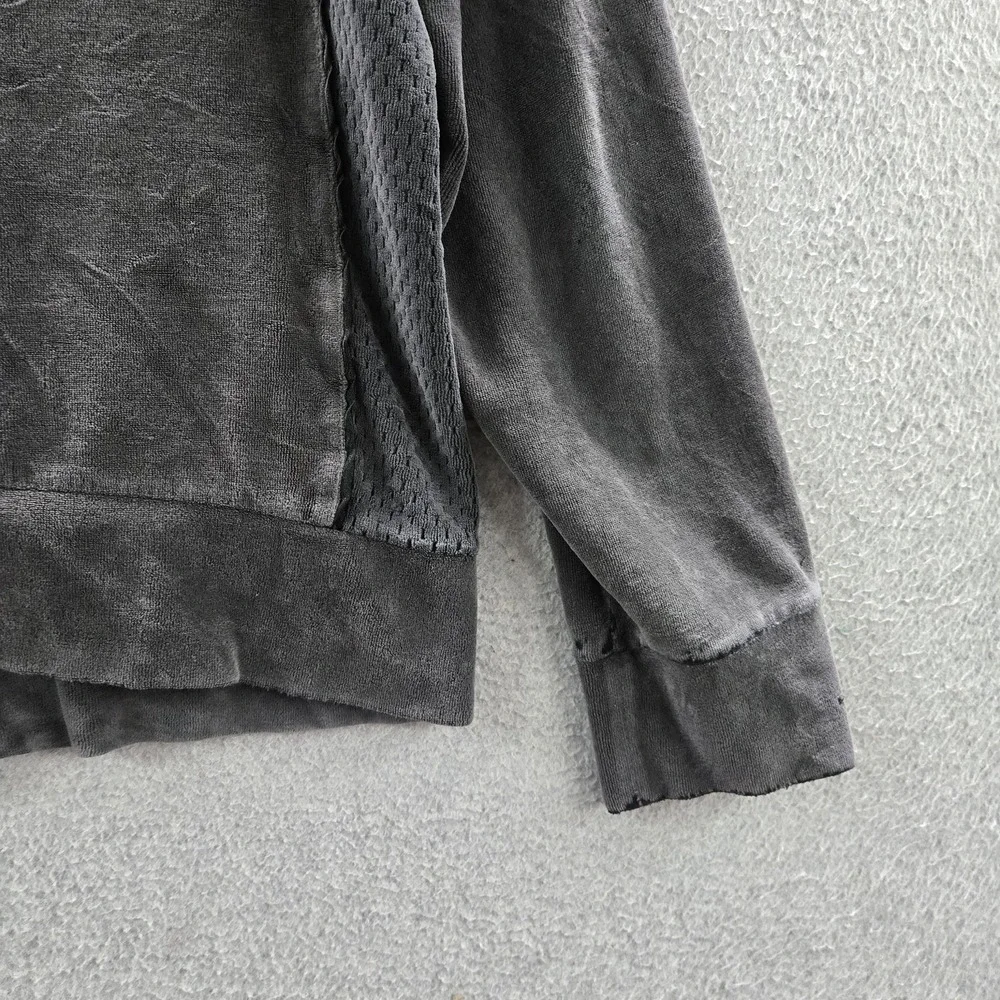 VINTAGE Nike Women Jacket L (12-14) Gray Y2K Embroidered Logo Zipper Velour READ